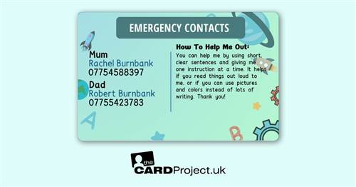 My Dyslexia Card for Kids (REAR)